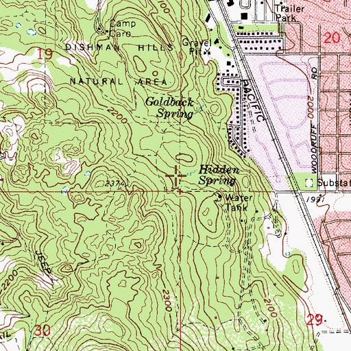 Topographic Map of Hidden Spring, WA