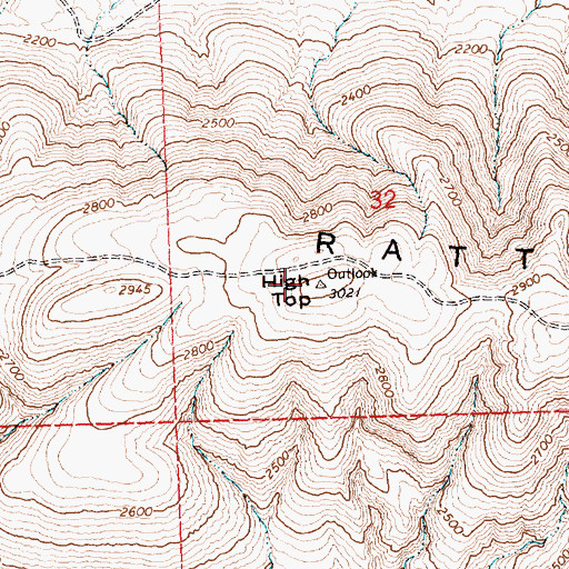 Topographic Map of High Top, WA