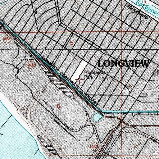 Topographic Map of Highlands Park, WA