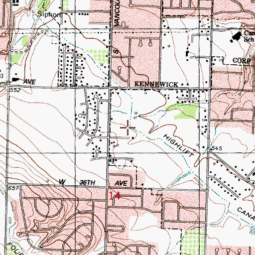 Topographic Map of Highlift Canal, WA