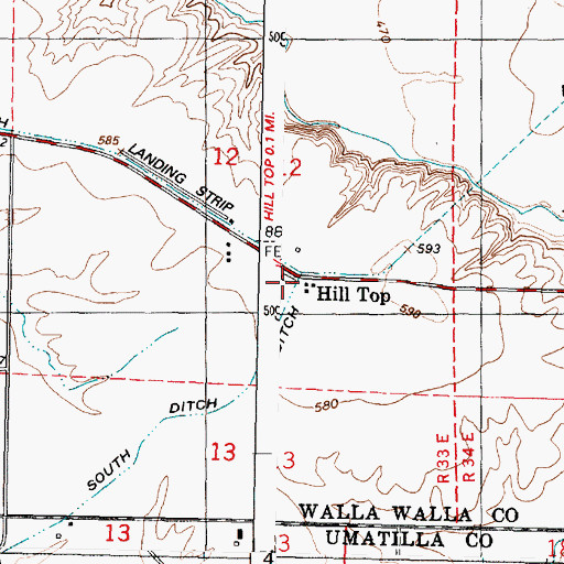 Topographic Map of Hill Top, WA
