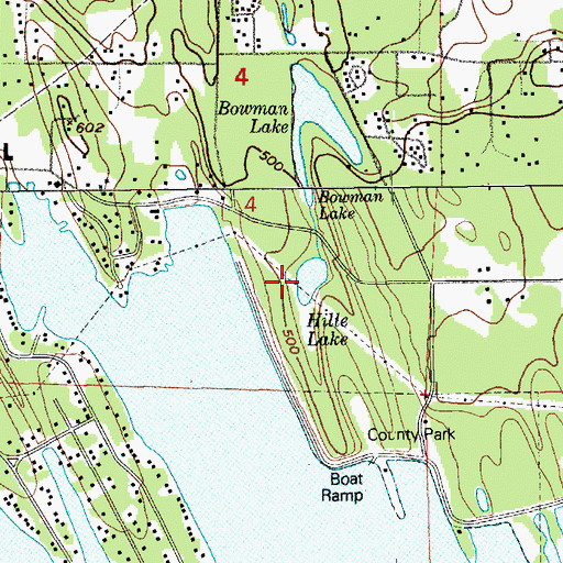 Topographic Map of Hille Lake, WA