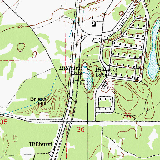 Topographic Map of Hillhurst Lake, WA