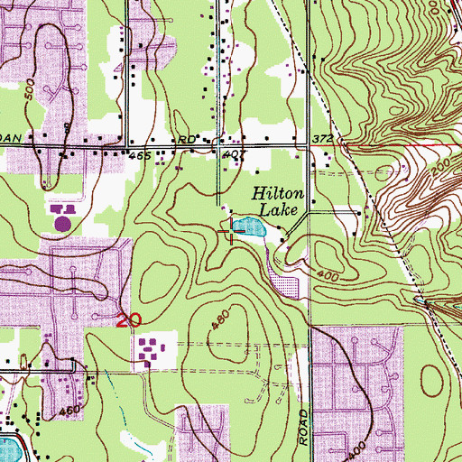 Topographic Map of Hilton Lake, WA