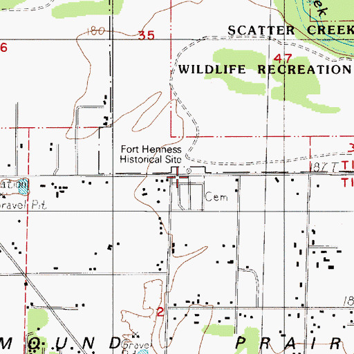 Topographic Map of Historical Marker Fort Henness Site, WA