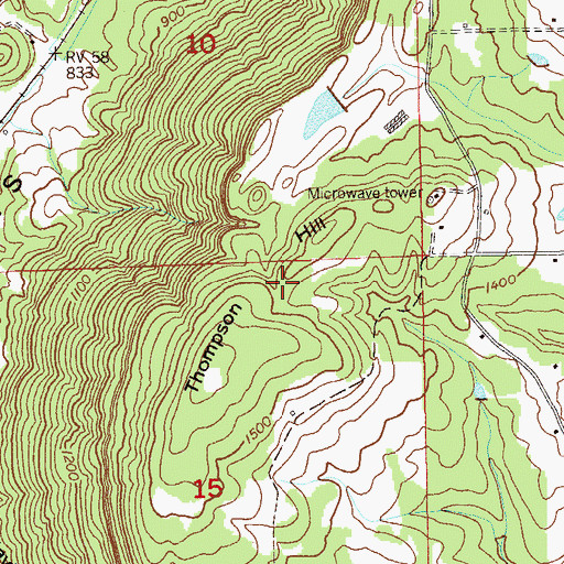 Topographic Map of Thompson Hill, AL