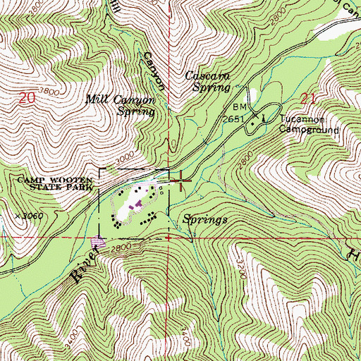 Topographic Map of Hixon Canyon, WA