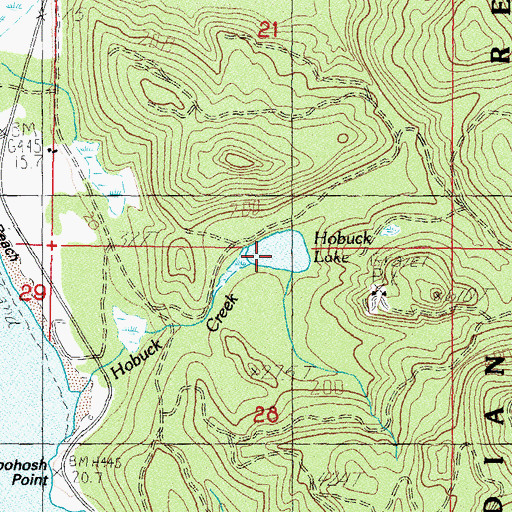 Topographic Map of Hobuck Lake, WA