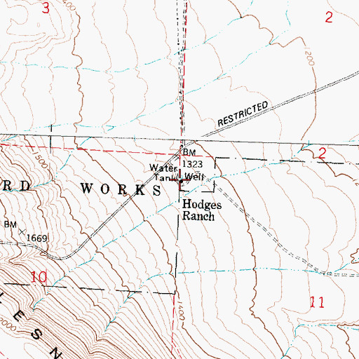 Topographic Map of Hodges Ranch, WA