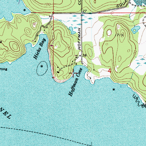 Topographic Map of Hoffman Cove, WA