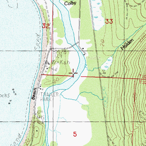Topographic Map of Holden Creek, WA