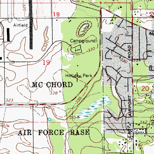 Topographic Map of Holiday Park, WA