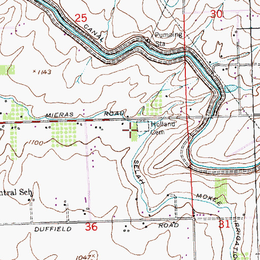 Topographic Map of Holland Cemetery, WA