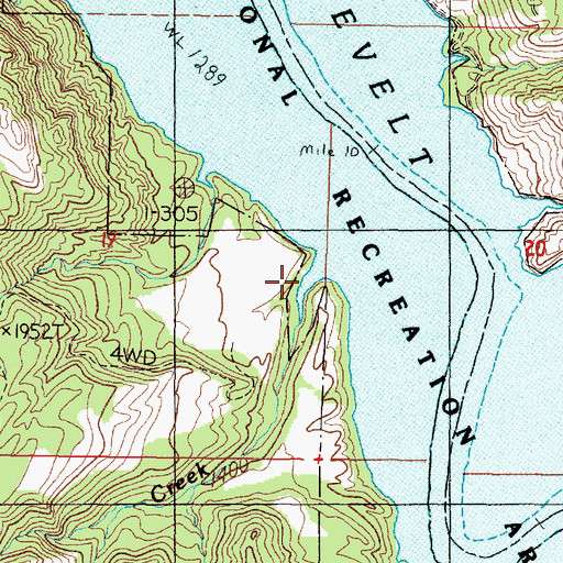 Topographic Map of Hollies Creek, WA