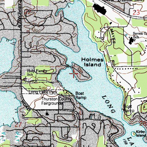 Topographic Map of Holmes Island, WA
