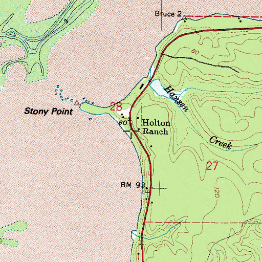 Topographic Map of Holton Ranch, WA
