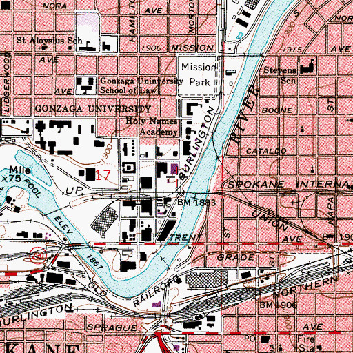 Topographic Map of Holy Names Academy, WA