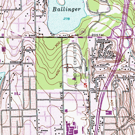 Topographic Map of Holyrood Cemetery, WA
