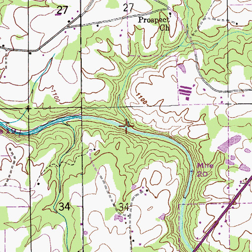 Topographic Map of Traylor Branch, AL