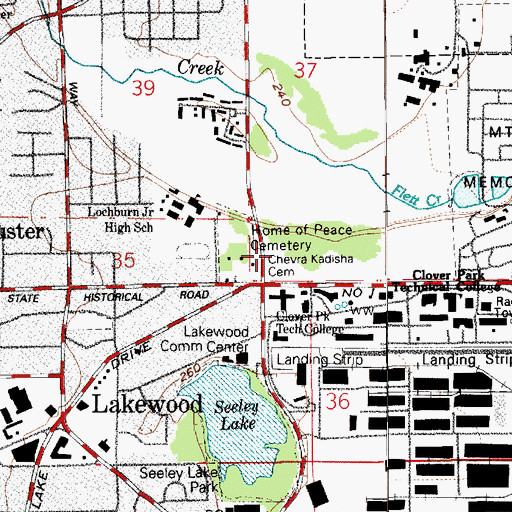 Topographic Map of Home of Peace Cemetery, WA