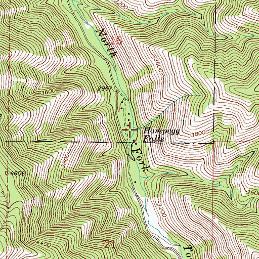 Topographic Map of Hompegg Falls, WA