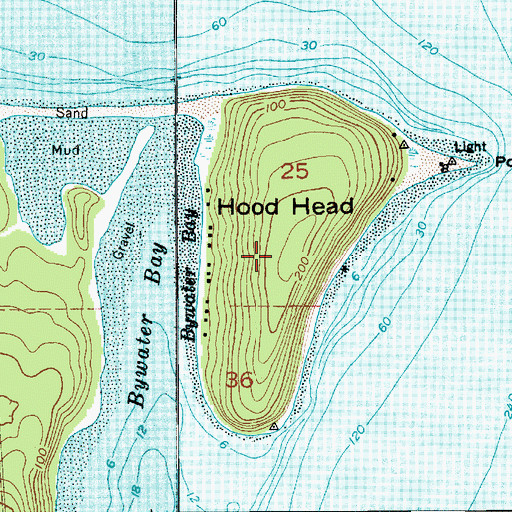Topographic Map of Hood Head, WA