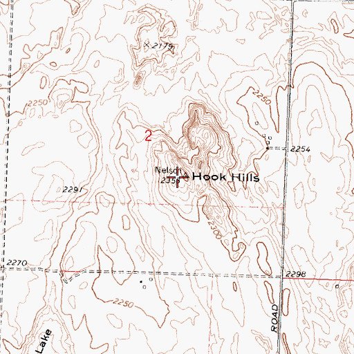 Topographic Map of Hook Hills, WA