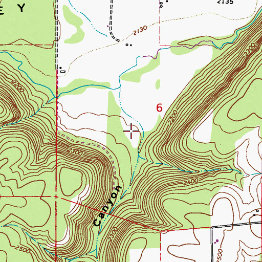 Topographic Map of Hooker Canyon, WA