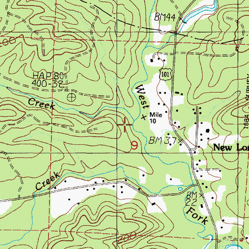 Topographic Map of Hooner Creek, WA