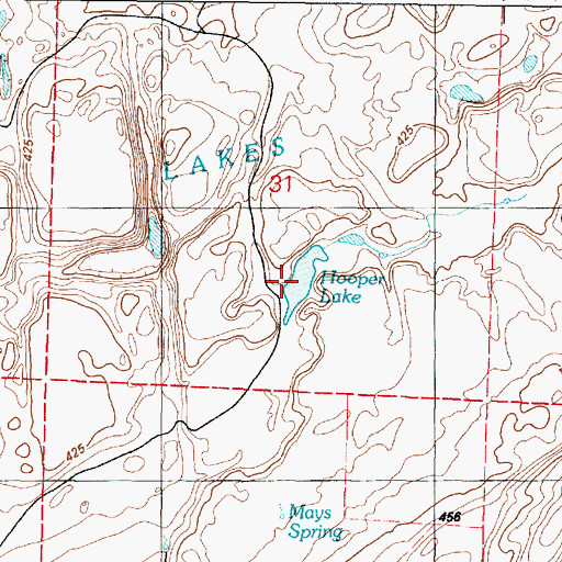 Topographic Map of Hooper Lake, WA