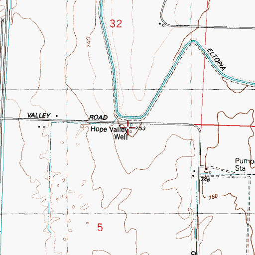 Topographic Map of Hope Valley Well, WA