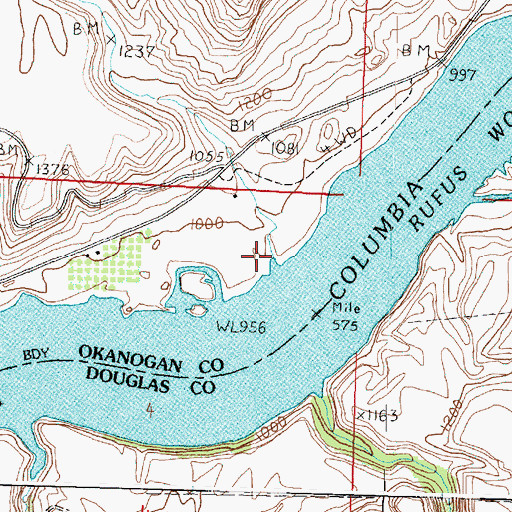 Topographic Map of Hopkins Canyon, WA