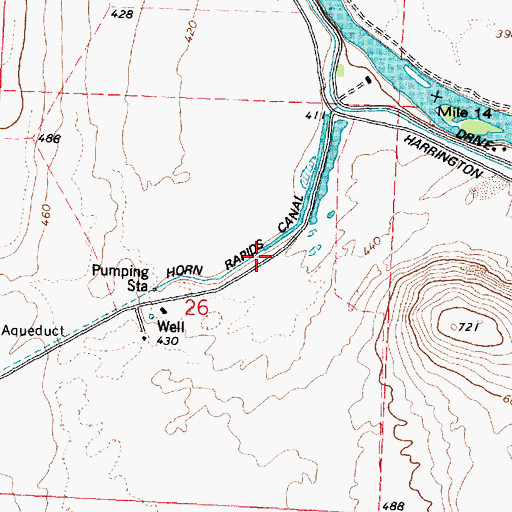 Topographic Map of Horn Rapids Canal, WA