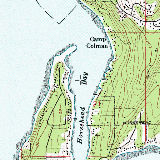 Topographic Map of Horsehead Bay, WA