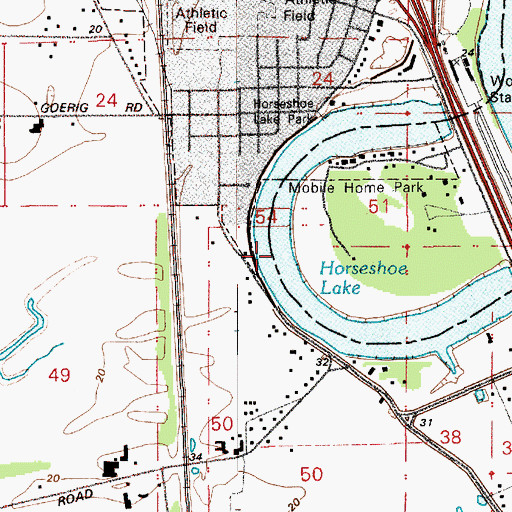 Topographic Map of Horseshoe Lake, WA