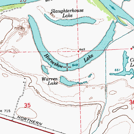 Topographic Map of Horseshoe Lake, WA