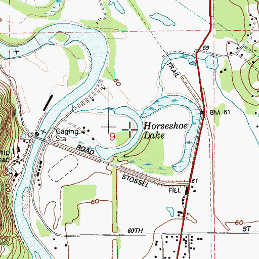 Topographic Map of Horseshoe Lake, WA