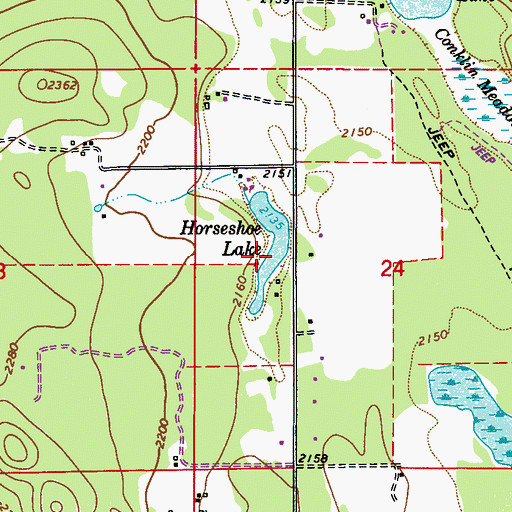 Topographic Map of Horseshoe Lake, WA