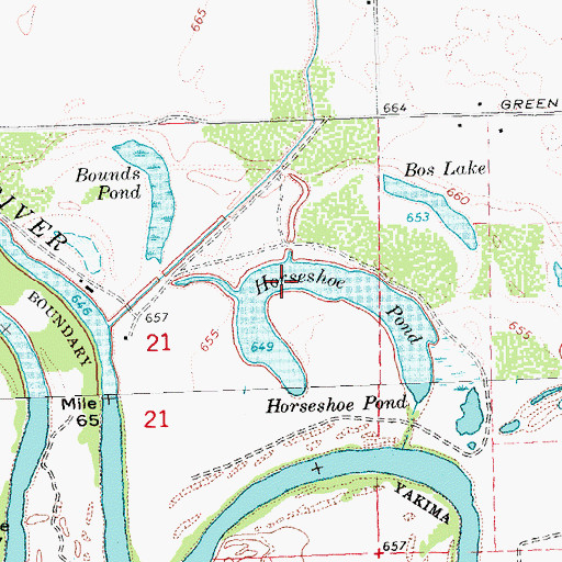 Topographic Map of Horseshoe Pond, WA