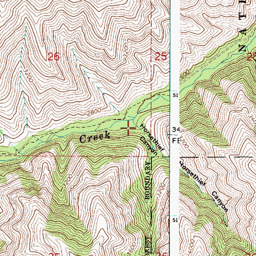 Topographic Map of Horsethief Canyon, WA