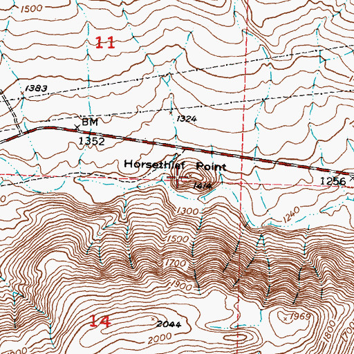 Topographic Map of Horsethief Point, WA