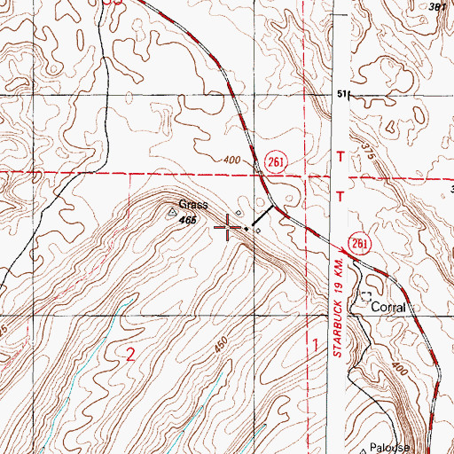 Topographic Map of Howard Ranch, WA