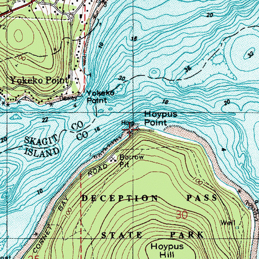 Topographic Map of Hoypus Point, WA
