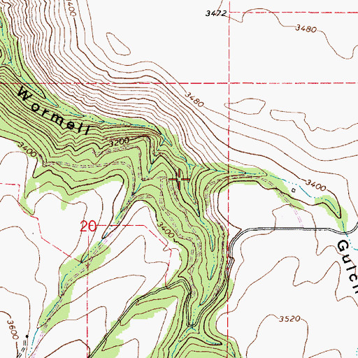 Topographic Map of Huber Gulch, WA