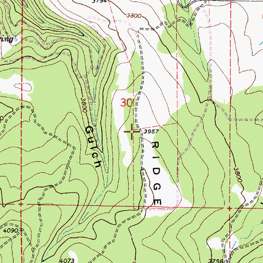 Topographic Map of Huber Ridge, WA