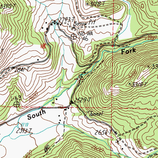 Topographic Map of Huckleberry School, WA