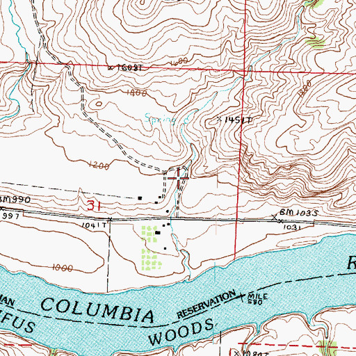 Topographic Map of Hudnut Canyon, WA