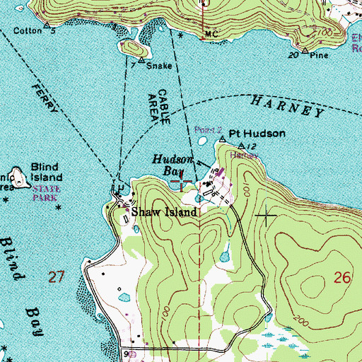 Topographic Map of Hudson Bay, WA
