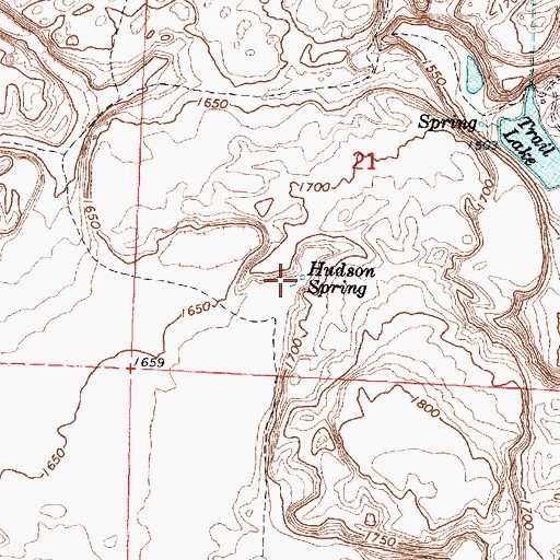 Topographic Map of Hudson Spring, WA