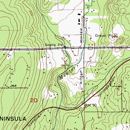 Topographic Map of Huge Creek, WA